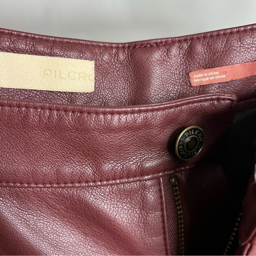 Anthropologie pilcro Burgundy Cropped Pants leather size 30 - Picture 8 of 10